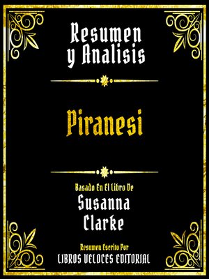 cover image of Resumen Y Analisis--Piranesi